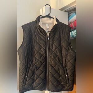 Fleece lined Black Quilted Vest